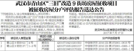 被征收房屋分戶補(bǔ)償情況等